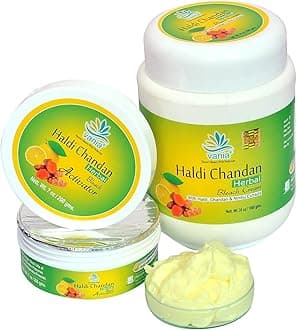 Haldi Chandan Bleach Cream 1 Kg –Evens Skin Tone with Haldi & Chandan Extracts, Cooling, D-Tan,Fragrant Formula with No Irritation,No Dryness,Glow,5 Full Body or 80 Face Bleaches.3-Year Shelf Life.