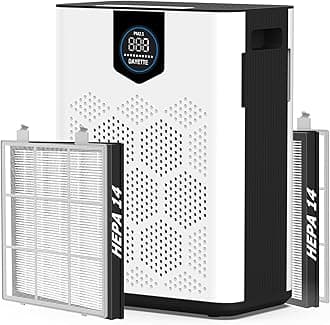 Air Purifiers for Home up to 3000 Sq Ft with Washable Filters, 2x H14 True HEPA Filter, 2xSpeed Fan with Turbo Mode, CADR 400m³/h Remove Pet Hair Odor, 22dB Sleep Mode for Bedroom, Large Room,Office