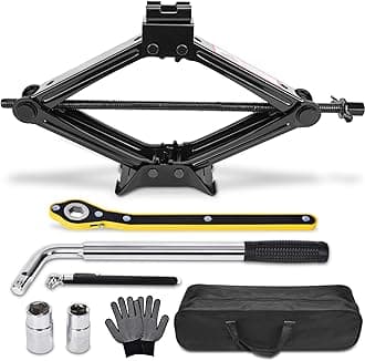 Scissor Car Jack 2.5 Ton (5511 lbs) Tire Changing Kit with Lug Wrench - Emergency Kit for Car, SUV, MPV