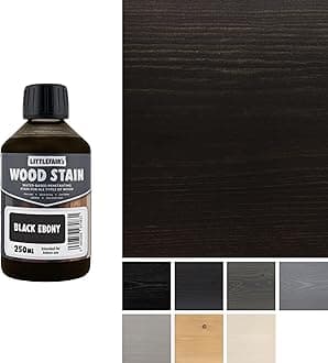 Littlefair's Wood Stain Water-Based - (Black Ebony) – Non-Toxic, Eco-Friendly & Quick Drying - Easy-to-Apply, Concentrated Formula for All Wood Types – 250ml
