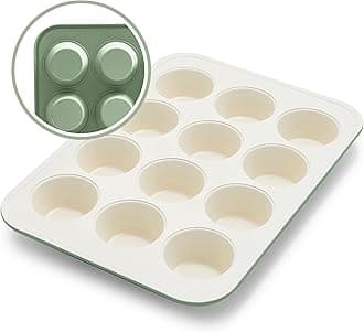 GreenLifeGL Bakeware 12-Cup Muffin Tin, Sage