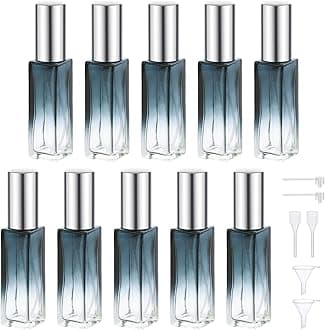 Segbeauty 10pcs Perfume Travel Refillable, 10ML Glass Spray Bottles Perfume Atomizer, Mini Travel Size Dispenser Bottle Set Atomizer Sprayer for Perfume Toiletries Cosmetic Container Spray Bottle