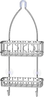 Simple Houseware Bathroom Hanging Shower Head Caddy Organizer, Chrome (22 x 10.2 x 4.2 inches)