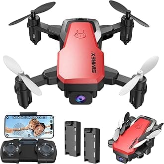 Mini Drone With Camera 720P HD FPV, RC Quadcopter Foldable Drone, Mini Drone With Altitude Hold, 3D Flip, Headless Mode, Gravity Control and 2 Batteries, Gifts for Kids, Beginner, Red