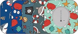 Mini Adhesive Patches for Dexcom G7, Stelo & Infusion Sets – 5-Pack Waterproof, Sweatproof CGM Overpatches – Hypoallergenic CGM Sensor Patches (Sea Creatures)