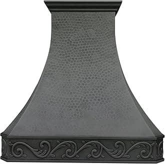 SINDA Hammered Copper Kitchen Oven Hood with Efficient Range Hood Insert, H3LLOI3039, 30"W x 39"H, Island Mount, Light Hammered-Oil Rubbed Bronze