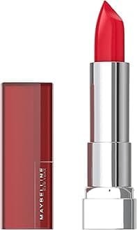 Maybelline Color Sensational Lipstick, Lip Makeup, Cream Finish, Hydrating Lipstick, Nude, Pink, Red, Plum Lip Color, Red Revolution, 0.15 oz; (Packaging May Vary)