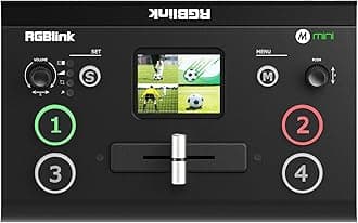 RGBlink Mini Video Mixer Switcher with 4 x HDMI Inputs 2K Input/Output Real Time Live Streaming, Support Output 6 Pictures PVW and PGM, for Facebook, YouTube, Instagram, Tiktok, RTMPS