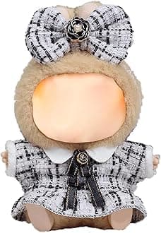 17cm Doll Clothes Desinger, Clothes for 6.7 inch Plush Dolls, Cute Outfits Clothing Dolls Accessories Set (LBB-C-White)