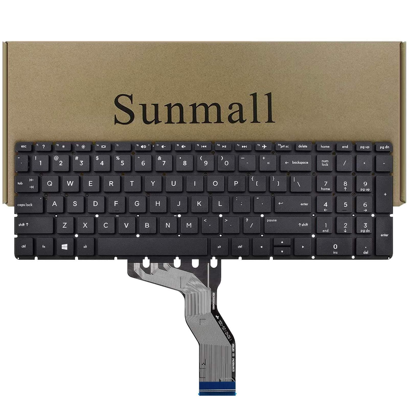 Replacement Keyboard Compatible with HP 15-BS 15-BP 15-BR 15-BW 15G-BR 15Q-BD 15Z-BW 17G-BR 15-RA 15-RB 17-BS (Black Without Bbcklit)