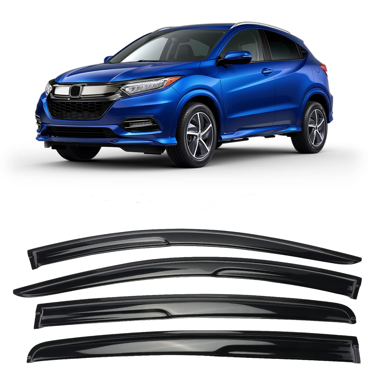 NOPOCA Window Visor Window Wind Deflector Fit for 2016 2017 2018 2019 2020 2021 2022 2023 Honda HR-V Accessories 4pcs，Window rain Guards，Window Visors Accessories for Cars 94369