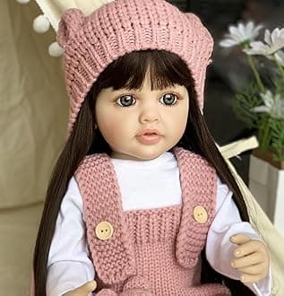 - Reborn Baby Dolls Baby Soft Body Realistic Sound with Sensor & Activities! Lifelike Full Vinyl Silicone Body Reborn Baby Girl Doll Toy Princess Toddler Bebe with Brown Long Hair Gift