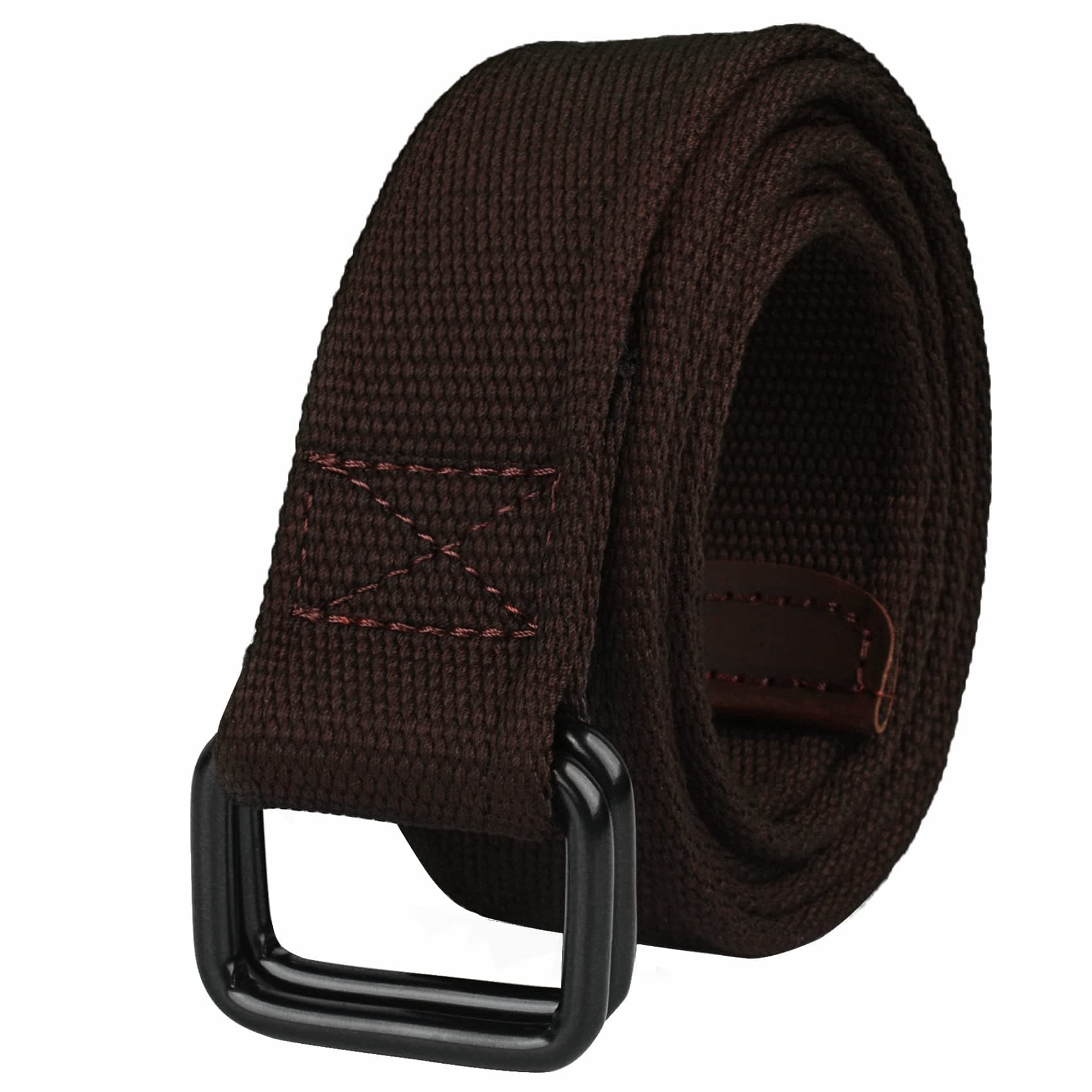 Plus Size 39-75'' Long Double Ring Big Mens Canvas Fabric Cloth Belts Black