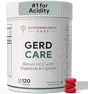 GERD Care – Betaine HCL with Pepsin & Enzymes | Supports Low Stomach Acid, Acid Reflux & Heartburn Relief | Acidity & Bloating Relief, Acidity Tablet for Acid Reflux & Heartburn Relief | 120 Tabs