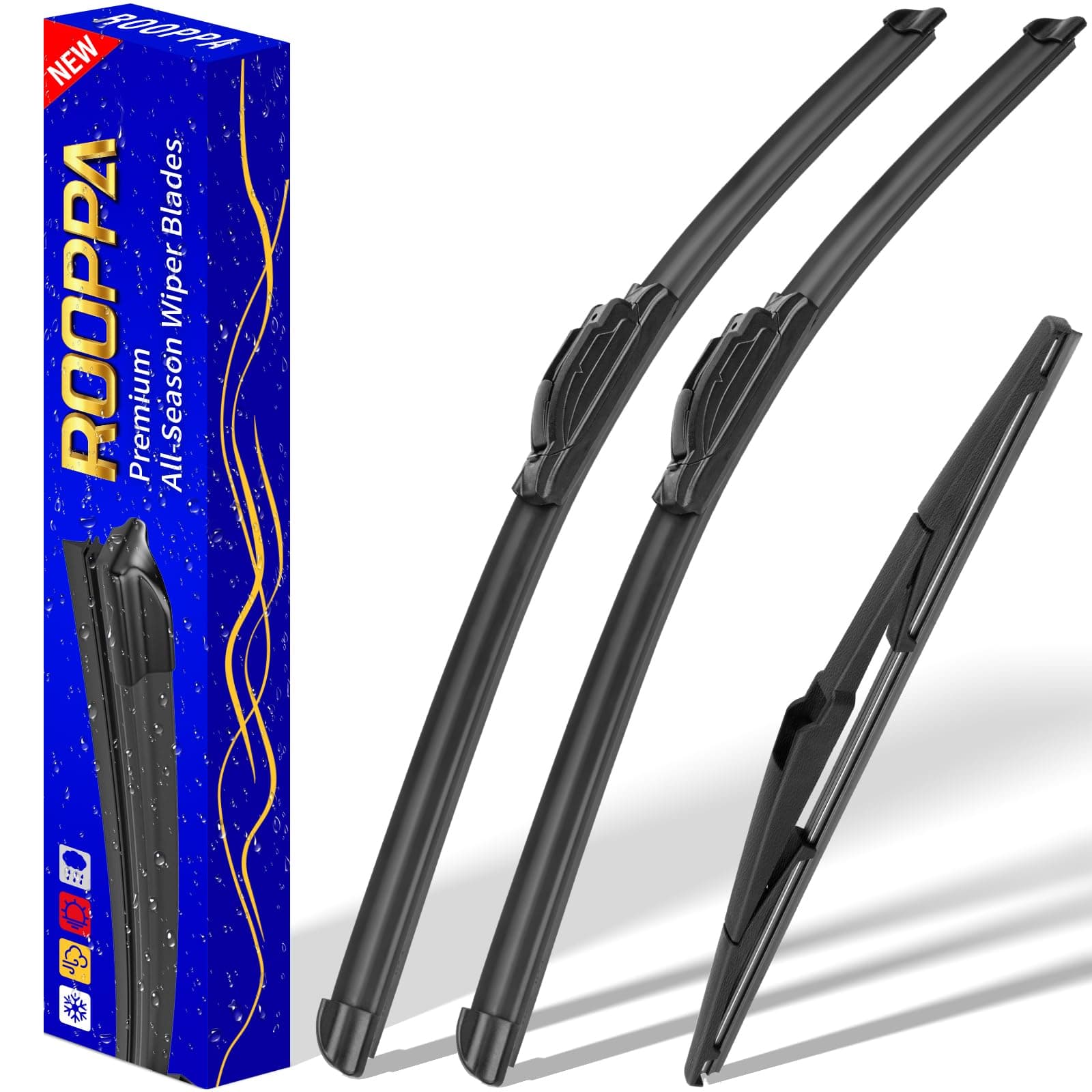 3 wipers Replacement for 2007-2015 Mazda CX-9, Windshield Wiper Blades Original Equipment Replacement - 26"/17"/14" (Set of 3) U/J HOOK