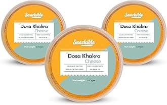 - Snackible Cheese Dosa Khakra (Pack of 3) - 100gm | Healthy Snack | Millet Snack| No Palm Oil | High Fibre | Zero Transfat | Zero Cholestrol | Healthy Khakra