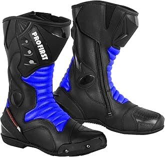 PROFIRST Genuine Leather Motorcycle Boots Waterproof Motorbike Shoes Armoured Boot Protection Anti Slip Racing CE Approved
