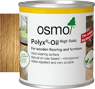 Polyx®-Oil - Hard Wax Oil 3032, Clear Satin, 0.375L - Durable Wood Oil for Wooden Furniture, Water-Resistant Floor Wax, Wood Treatment & Wood Finish - Ideal for Oak, Pine, Spruce, Beech & More
