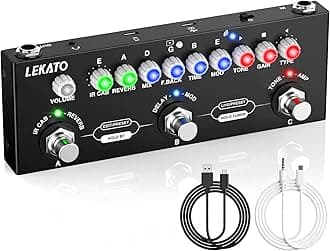 LEKATO Multi Effects Guitar Pedal, with IR Loading 9 AMP Models, Delay Reverb Distortion Overdrive Pedal, Rechargable Electric Guitar Effects Multi Pedal Support Recording,Bluetooth 5.0
