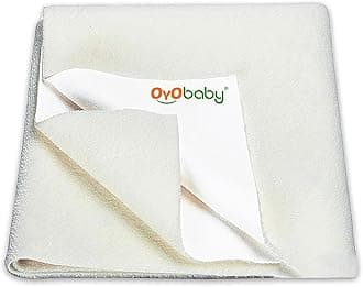 OYO BABY Water Resistant Bed Protector Baby Dry Sheet with Ultra absorbance -X-Large(200 cm X 140 cm), Ivory