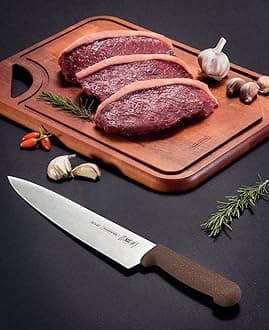 Tramontina Professional 10 Inches Meat Knife with Stainless Steel Blade and Brown Polypropylene Handle with Antimicrobial Protection