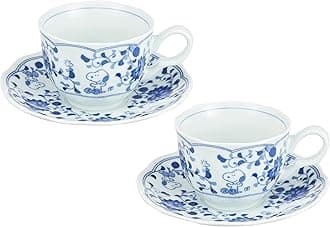 Sunupii 630742 Indigo Arabesque Cup & Saucer Pair "Comes in a Gift Box", Arabesque/Grape