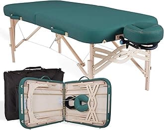EARTHLITE Premium Portable Massage Table Package SPIRIT - Spa-Level Comfort, Deluxe Cushioning incl. Flex-Rest Face Cradle & Strata Face Pillow, Carry Case (30/32” x 73”)