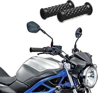 HAOBO2Pcs Motorcycle Handlebar Grips, 7/8" 22mm 24mm Motorcycle Comfort Hand Handlebar Grip Thruster Grip, Non Slip Rubber Hand Handle Grips Dirt Bike Parts Universal for Motorcycle, Bike