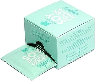 Soy Nail Polish Remover Wipes - Acetone Free Unscented, Vitamin A, C, E Oil (12-Pack)