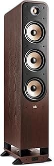 Polk Signature Elite ES60 Tower Speaker - Hi-Res Certified, Dolby Atmos Speakers & DTS:X Compatible, 1" Tweeter & (3) 6.5" Woofers, Power Port Technology for Effortless Bass, Contemporary Walnut