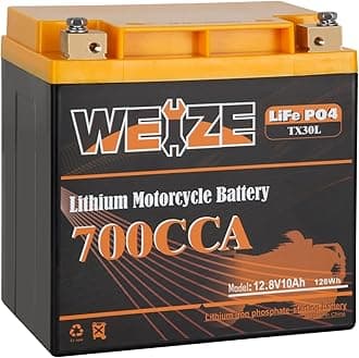 Lithium YTX30L-BS, 700A Lithium LiFePO4 YTX30L Motorcycle Battery, 12V 10AH ATV, UTV, Jet Ski, Scooter, Lawn Mower, Tractor, Generator Battery, Built-in Smart BMS