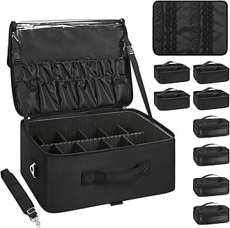 Relavel Rolling Makeup Case, Professional Makeup Artist Train Case