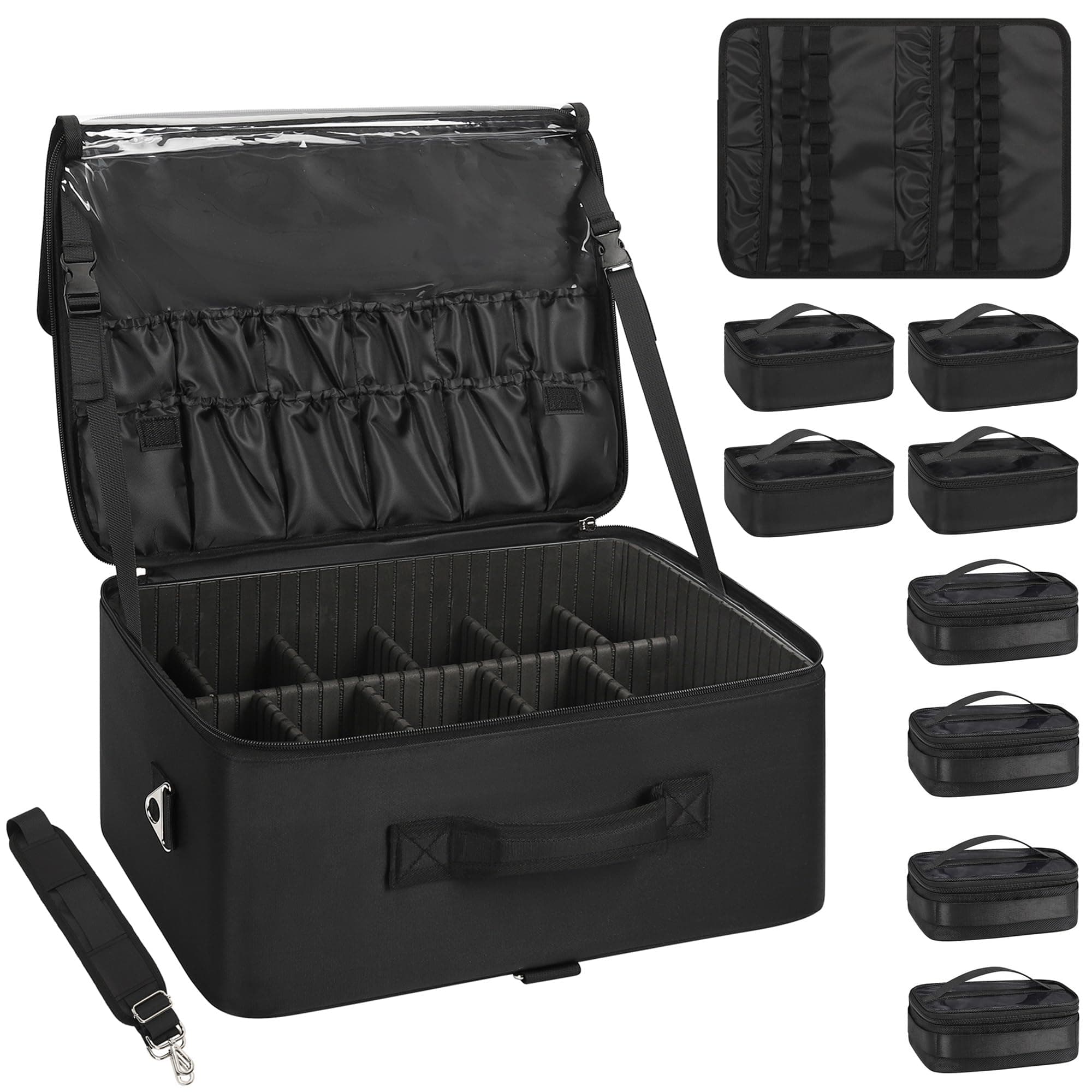Relavel Rolling Makeup Case, Professional Makeup Artist Train Case