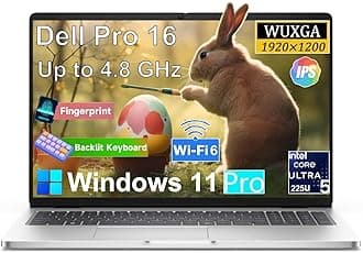 Pro 16 Premium Business Laptop, 16" WUXGA 1920 x 1200p IPS Display, Intel Ultra 5 225U (12 cores,up to 4.8 GHz), 16GB DDR5 RAM, 512GB SSD, Backlit Keyboard,Fingerprint, Win 11 Pro, WiFi 6E BT5.3