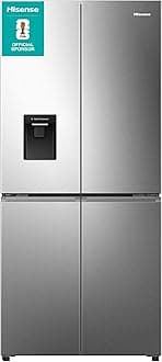 Hisense RQ5P470SMIE Wifi Connected American Fridge Freezer Cross Door with Water Dispenser, No Frost, 482 liters, Stainless Steel - E Rated, Noise level: 37 decibels, H178.5 x W79.4 x D69.8 (cm)