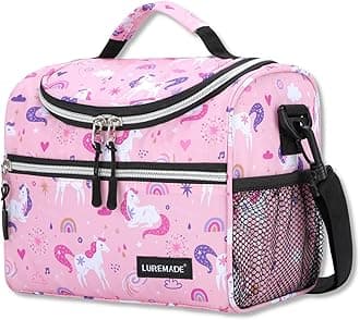 Kids Insulated Lunch Box for Girls Lunch Bag Women Boys Toddler Teen School Daycare Kawaii Cute Travel Bags (Magic Unicorns)