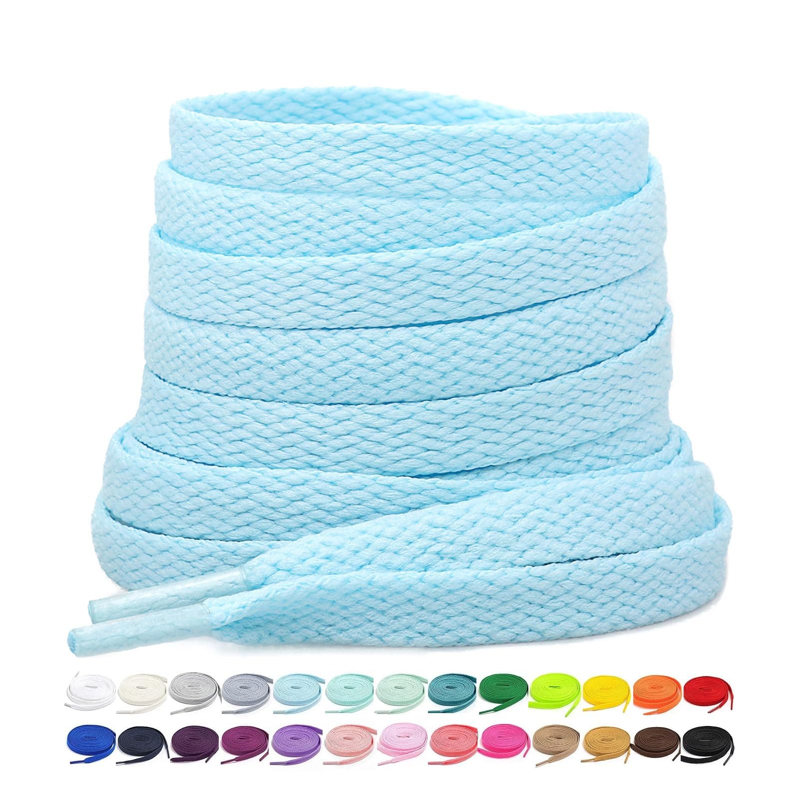 Stepace [2 Pairs Flat Shoe Laces for Sneakers 30"-72" Length 26 Color Shoelaces