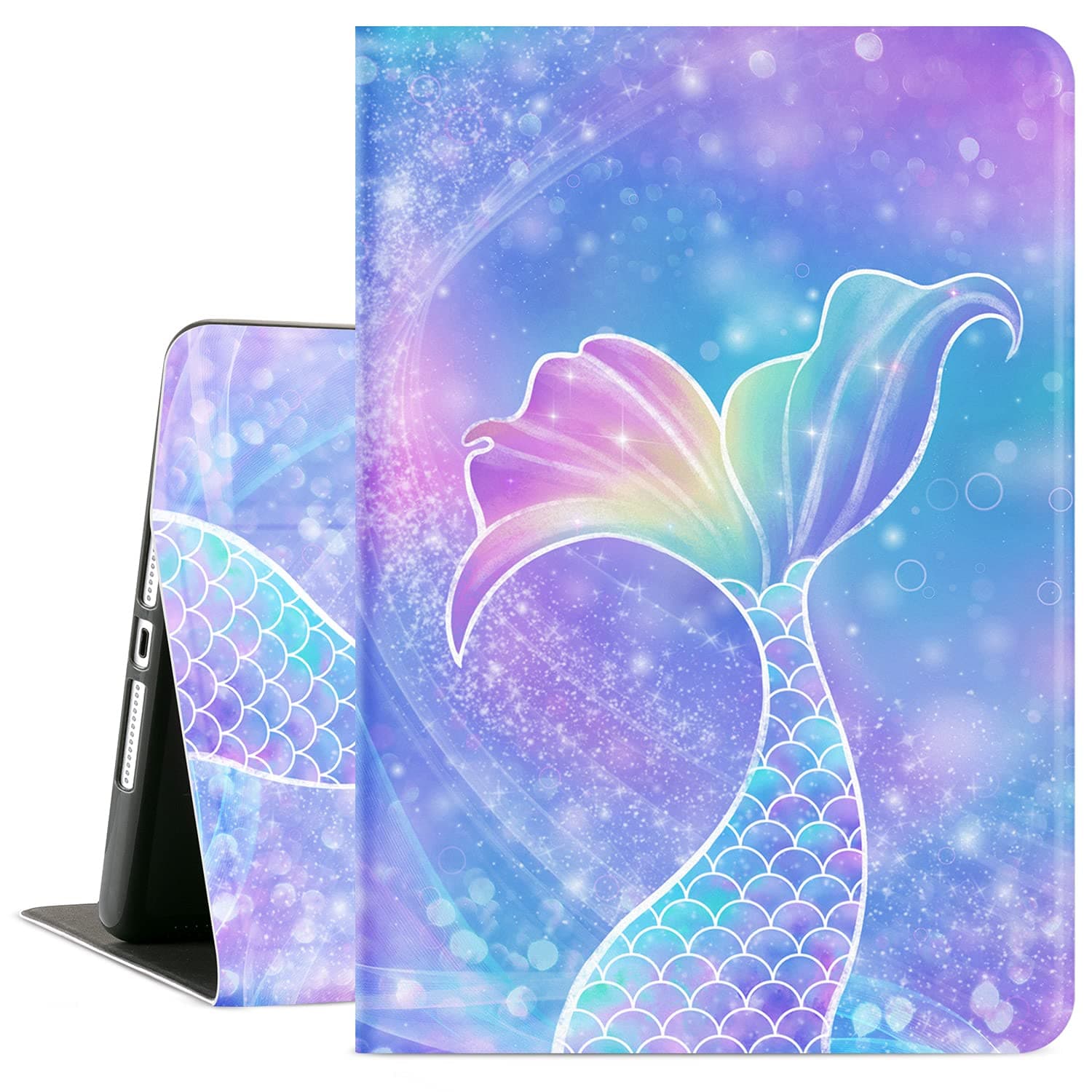 iPad 9th Generation Case, iPad Cases 9th Generation, iPad 8th Generation Case, ipad 7th Generation Cases 10.2 Inch for Kids Girls Multi-Angle Viewing with Adjustable Stand Auto Wake Sleep, Mermaid