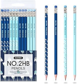 ECOTREE Pencils #2 Pencils for Kids Cute Pencils Fun Pencils Number 2 Pencils Sharpened Pencils Cool Pencils Sharpened Pencils Graphite Pencils Birthday Pencils for School 12 Pack