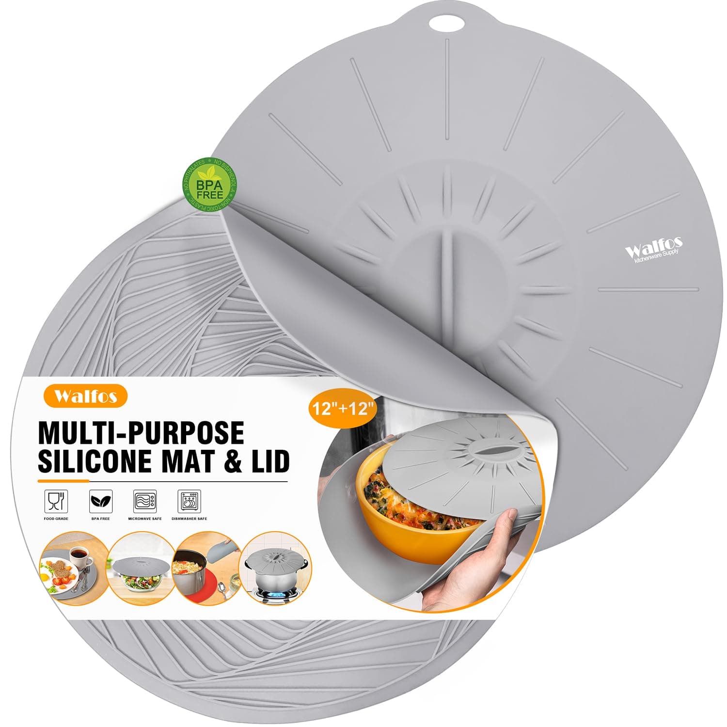 Silicone Microwave Mat ＆ Silicone Microwave Lid Set