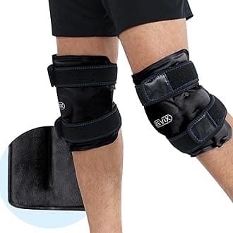 REVIX Ice Packs for Knee Relaxation, Reusable Gel Ice Wraps with Cold Compression for Enhanced Flexibility and Recovery, Plush Cover and Long-Lasting Cold, A Set of Two, Black
