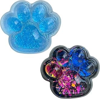 2PCS Taba Squishy，Cat paw，Very Sticky and Soft Squishy，Various Styles taba Squishy paw，with Cartoon Box，Surprise Gift for Kids and Adults. (Blue＆Two-Colour)