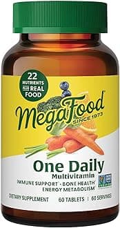 – One Daily - Supports Overall Health - Multivitamin with B Vitamins and Food Blend - Gluten-Free, Vegetarian, and Made without Dairy - 60 Tabs