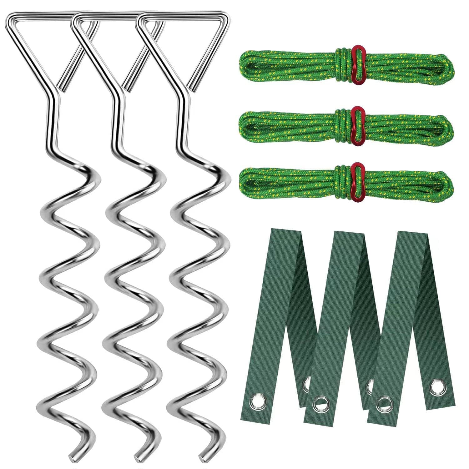 FCENDS Tree Stake Kit, Heavy Duty Spiral Tree Stakes for Leaning Trees, Straightening Solution for Young Trees in Bad Weather