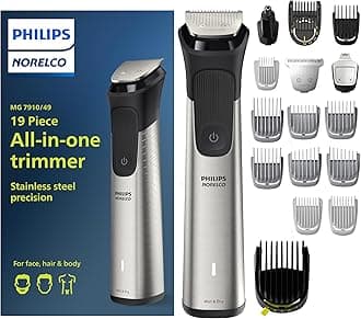 Philips Multigroom Series 7000, Mens Grooming Kit With Trimmer For Beard, Head, Hair, Body, Groin, And Face - No Blade Oil Needed, Mg7910/49