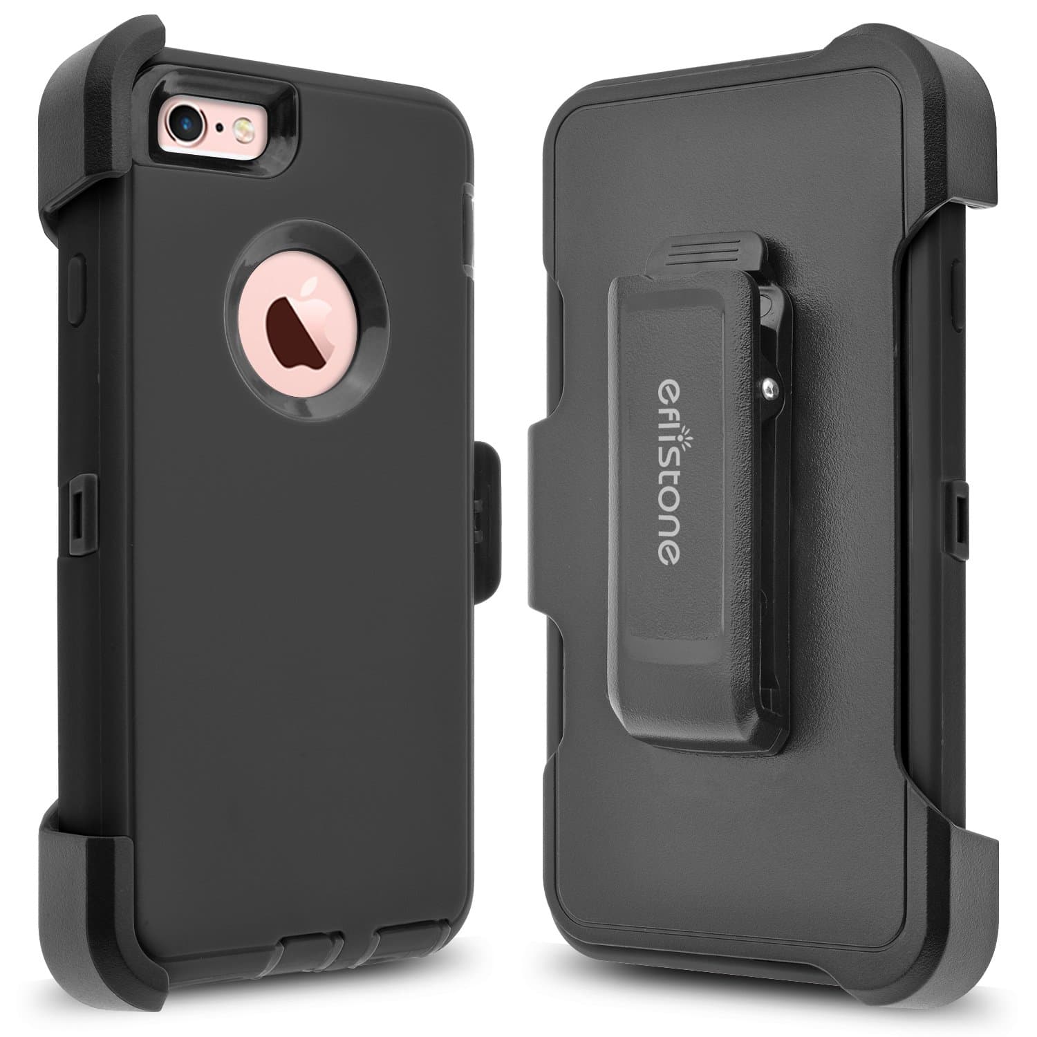 iPhone 6s Plus Case, iPhone 6 Plus Case. Eflistone(TM) Heavy Duty Dual Bumper cover Shockproof Built-in Screen Protector Rugged Hybrid Hard Shell for iphone 6 (6S) plus (Black)