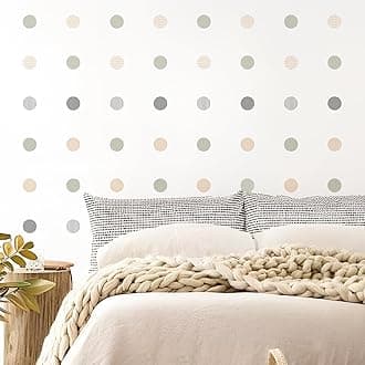 QUCHENG Boho Polka Dots Wall Decal Stickers Kids Toddler Bedroom Removable Circle Stickers Decor Nursery Livingroom Vinyl Waterproof Wall Decoration 6 Sheets