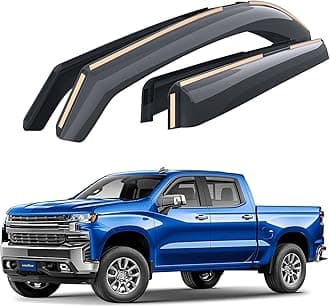 Shatterproof in-Channel Window Deflectors for Chevrolet (Chevy) Silverado/GMC Sierra 1500 2019-2024 Crew Cab,Rain Guards,Window Visors,Vent Deflector, Truck Accessories,4pcs- GY003415LP