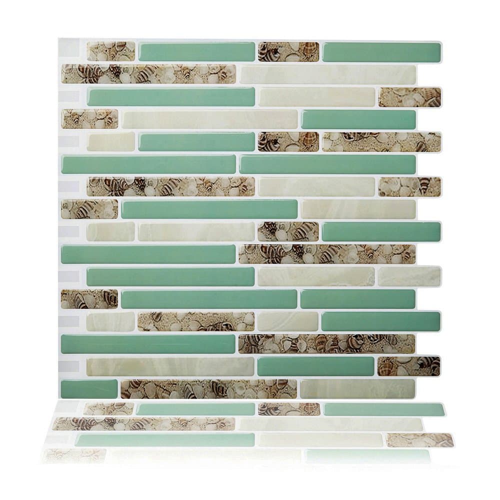 Cocotik Self Adhesive 3D Wall Tile Peel and Stick Backsplash for Kitchen, 10.5"x10", Pack of 4