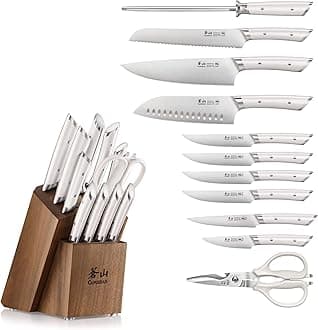 HELENA Series German Steel Forged Knife Block Set (12-Piece, White), Oprah's Favorite Things 2023